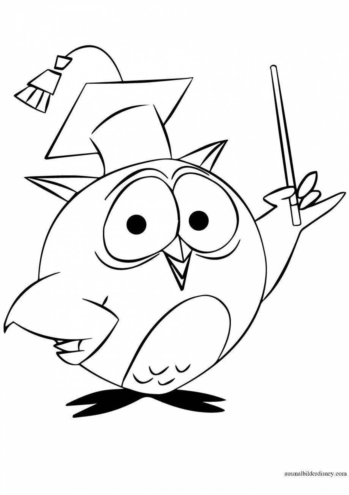 Coloring page smart owl