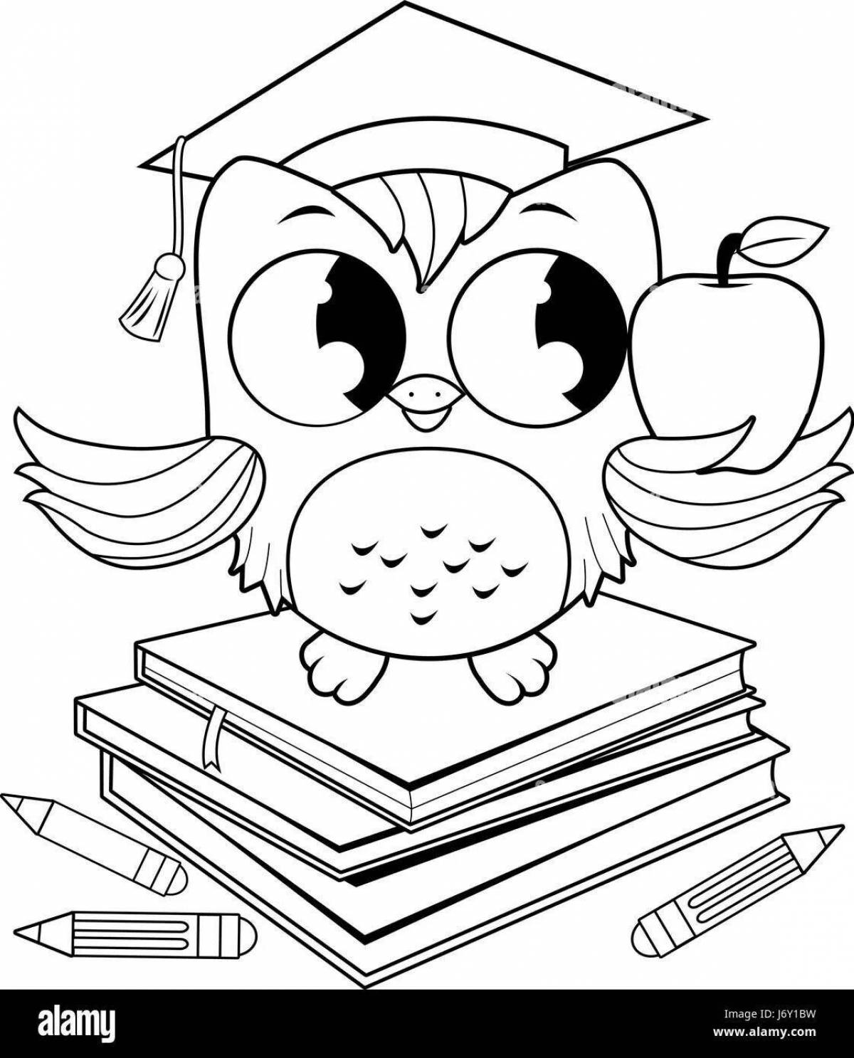 Brilliant smart owl coloring book
