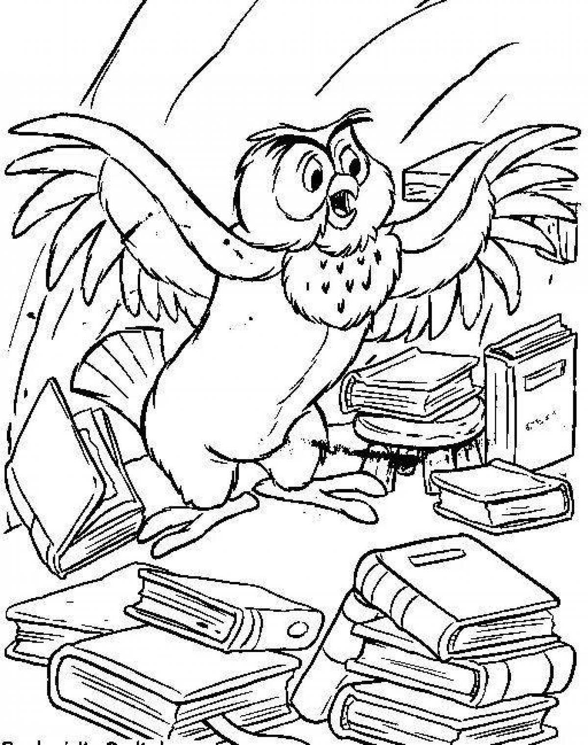Nice smart owl coloring book