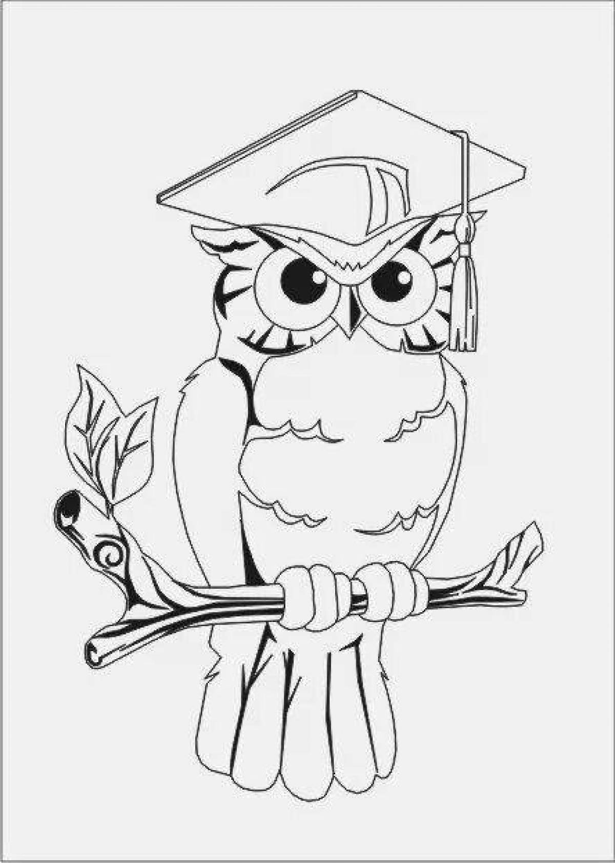 Coloring sublime smart owl