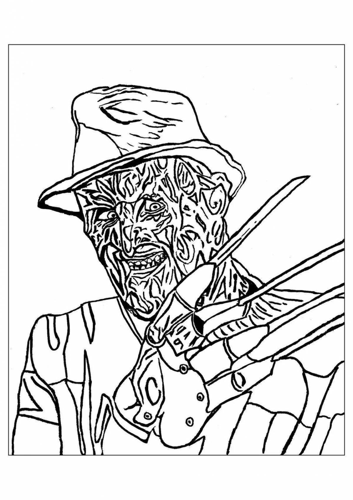 Sinister Freddy Krueger coloring page