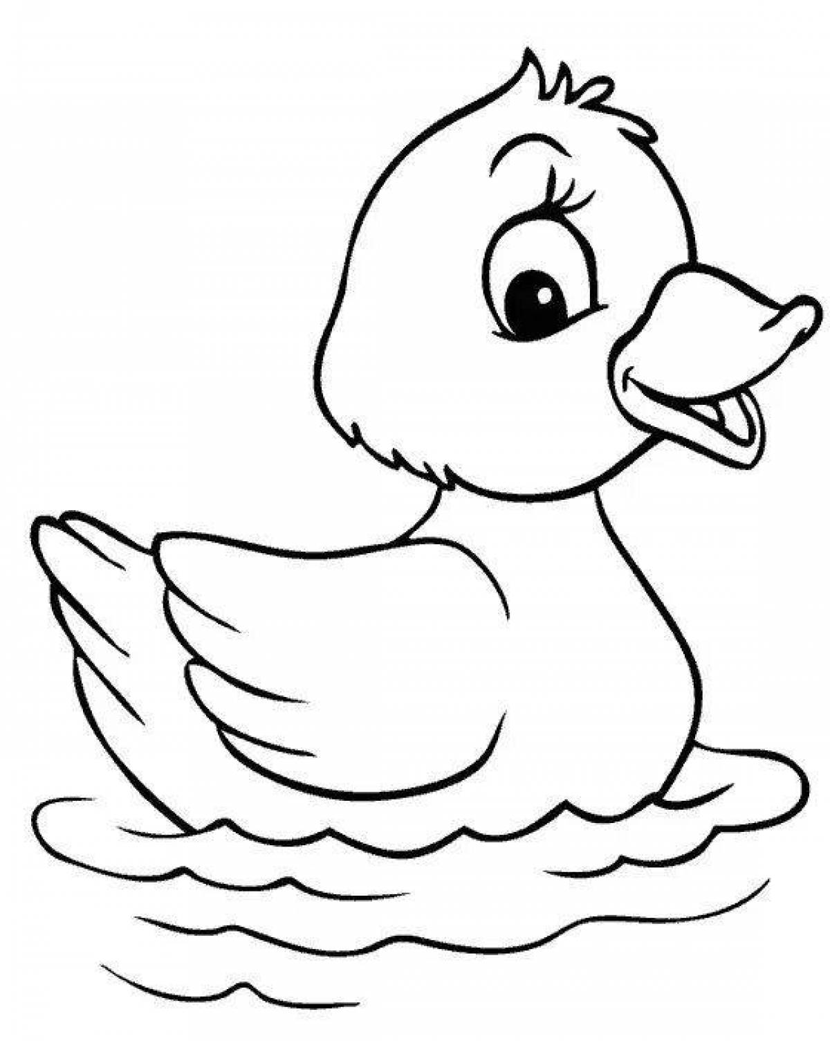 Coloring page playful lolofan duck