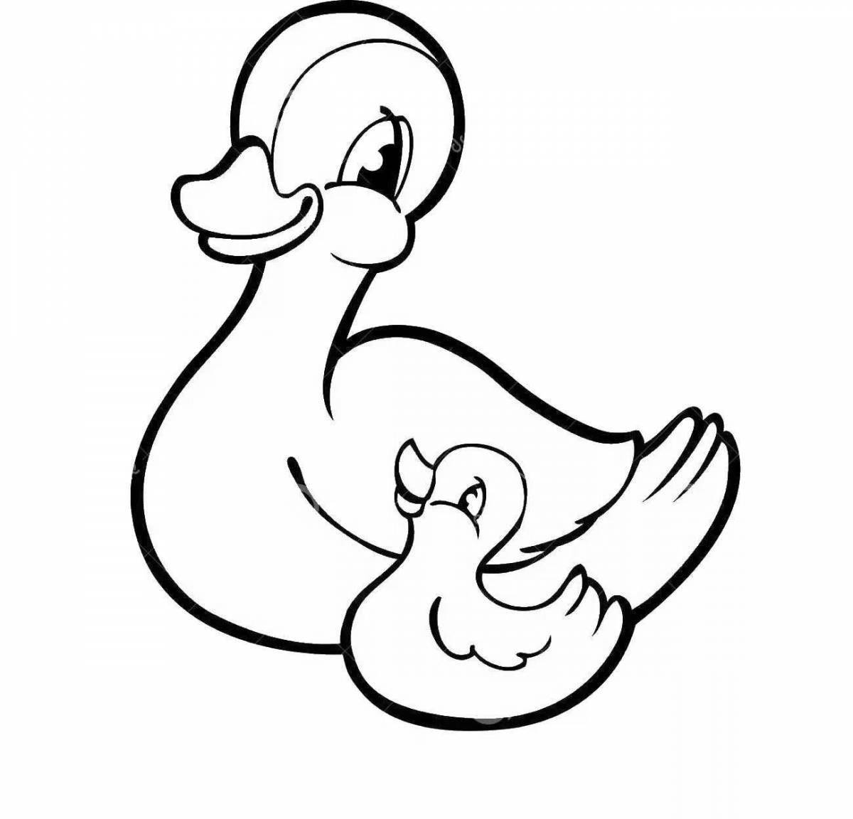 Colorful playful lolofan duck coloring book