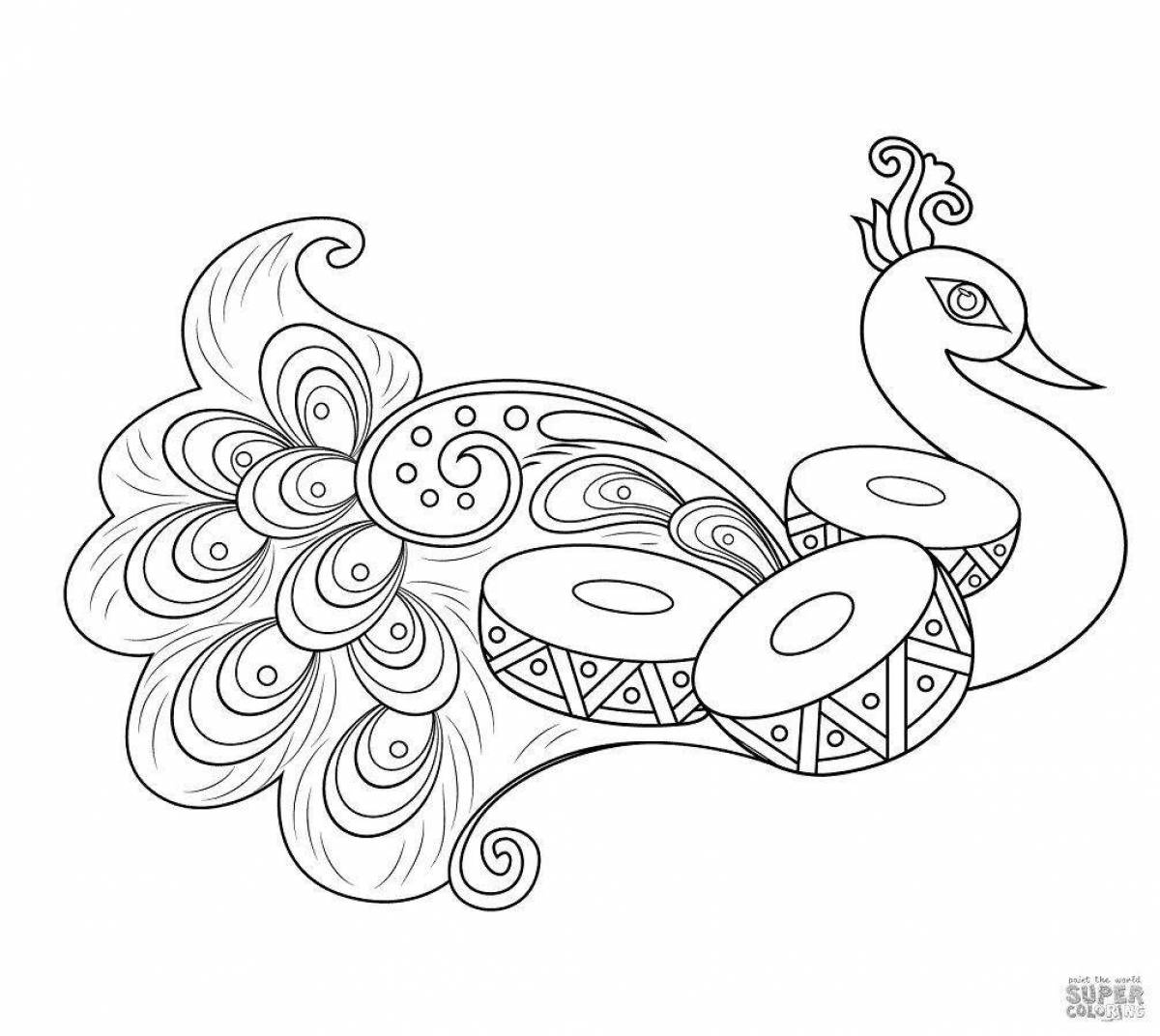 Radiant coloring page fairy bird