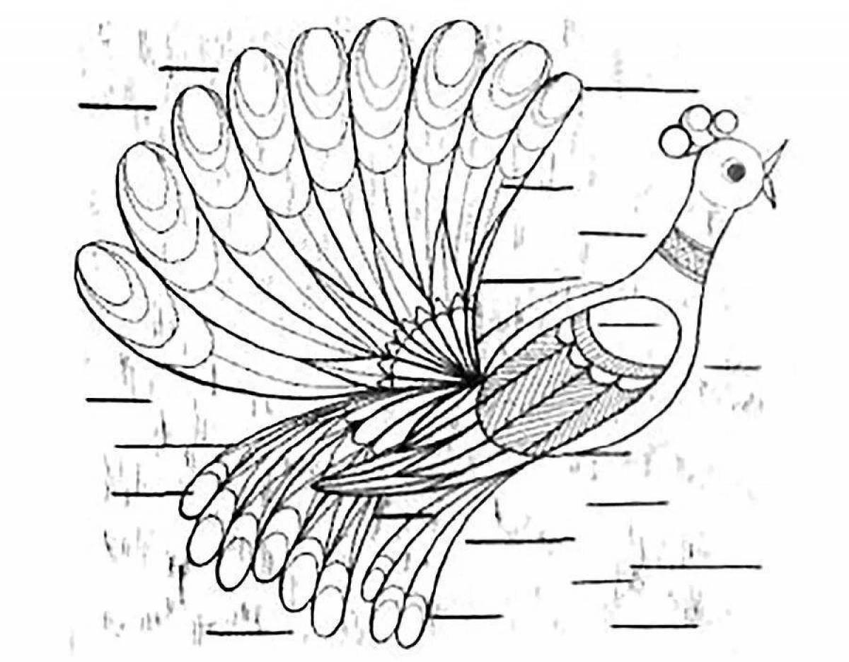 Изящная раскраска fairy bird