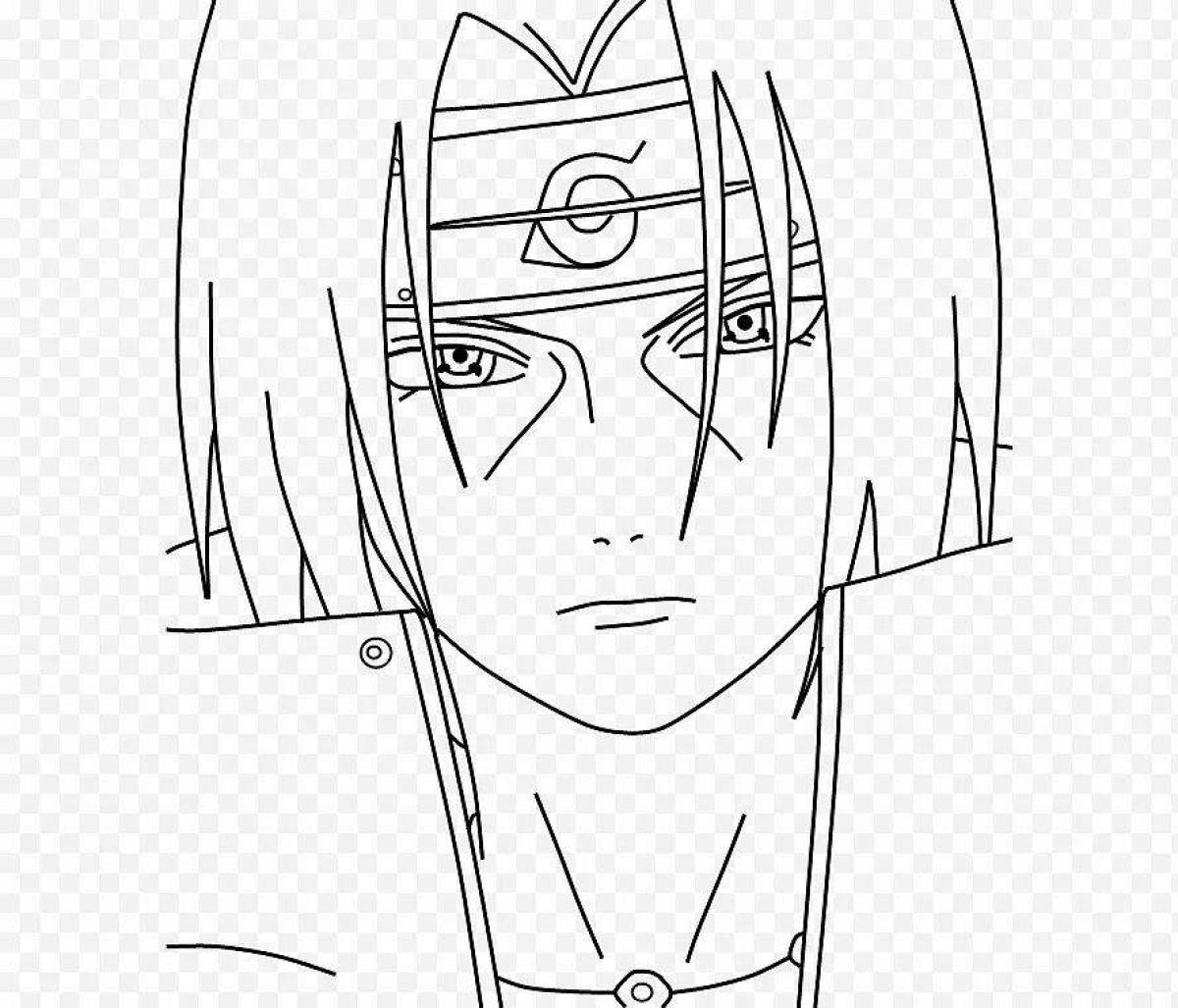 Раскраска Изысканная раскраска итачи учиха