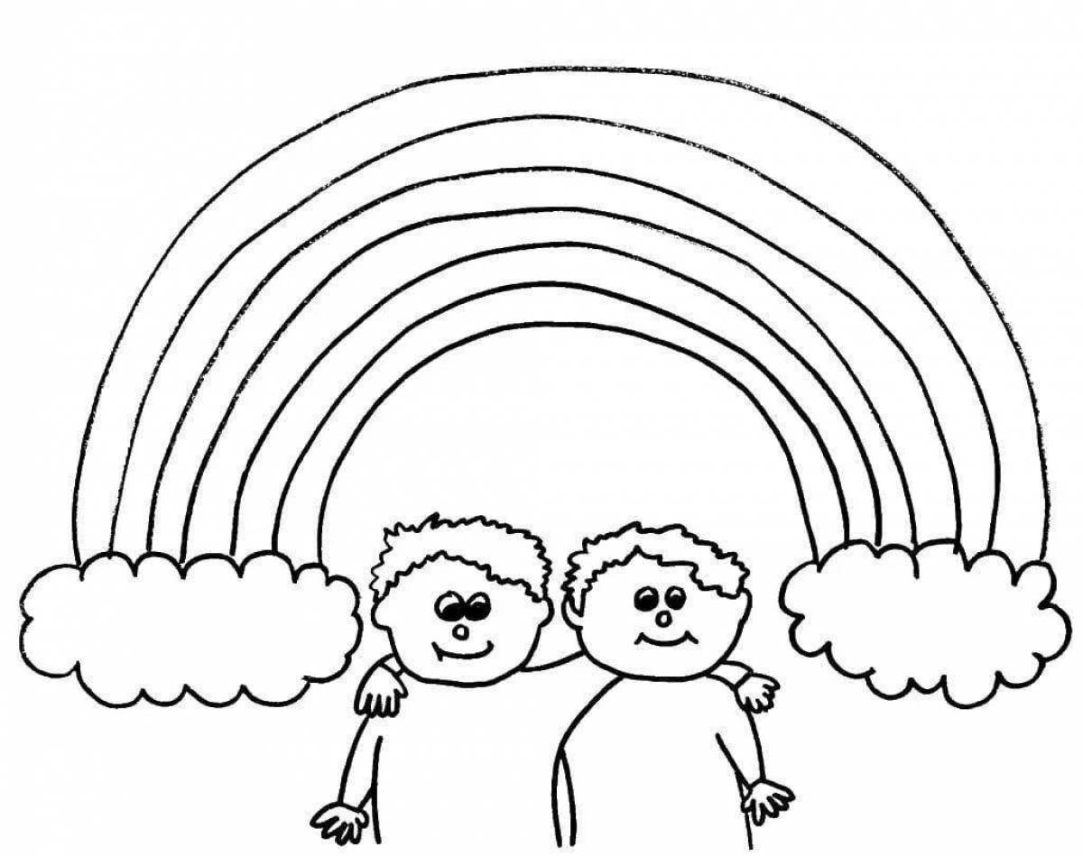 Radiantly coloring page rainbow picture