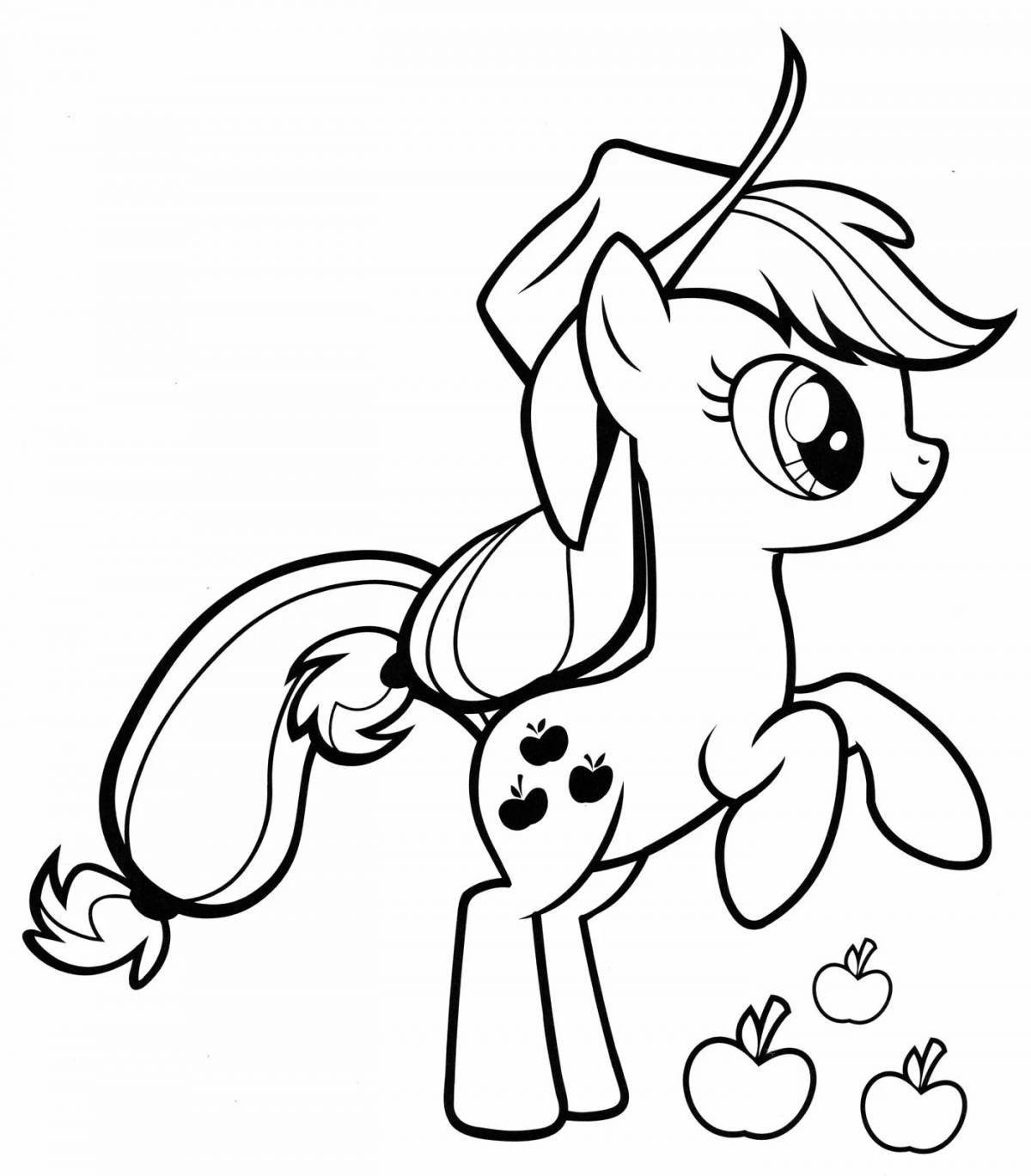 Colorful Applejack pony coloring page