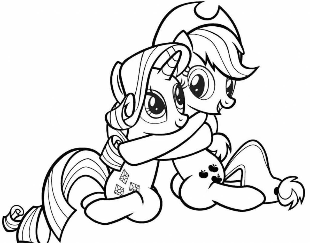 Applejack glowing pony coloring page