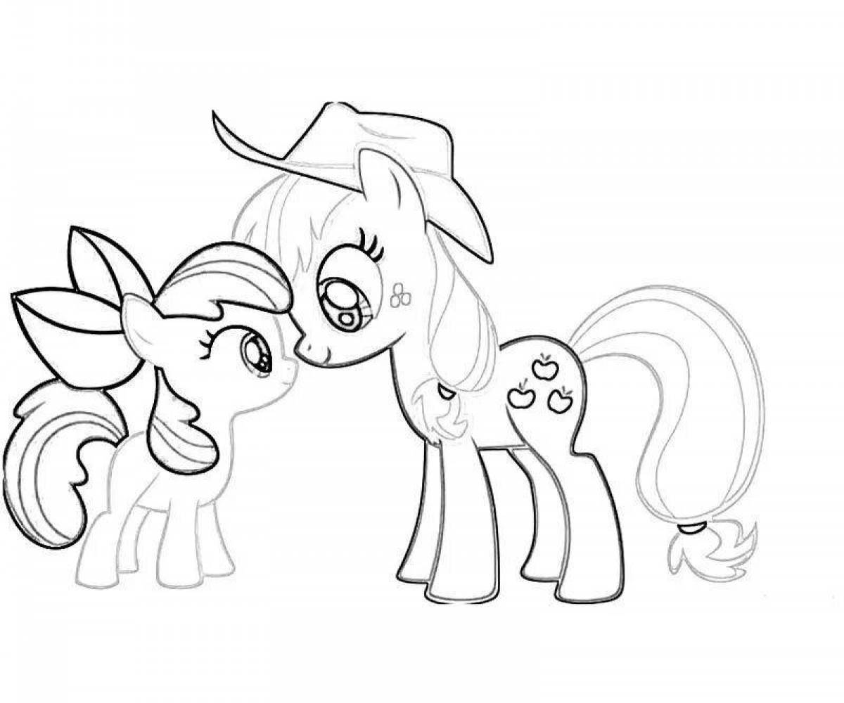 Applejack sparkling pony coloring page