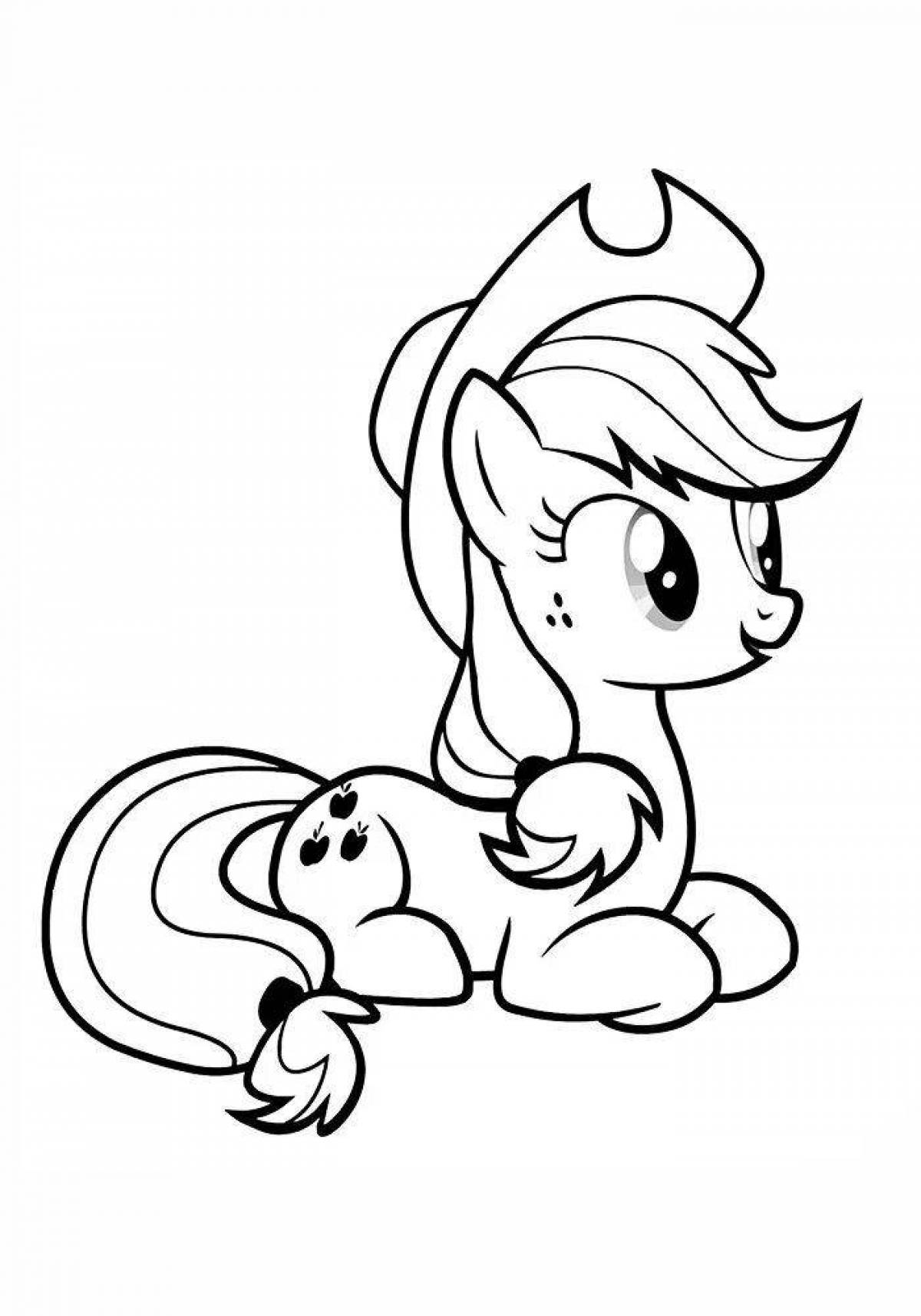 Animated applejack pony coloring page