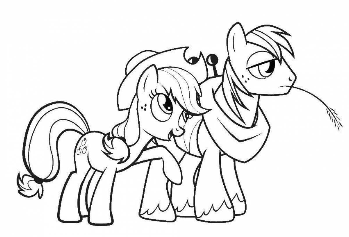 Coloring page gorgeous pony applejack