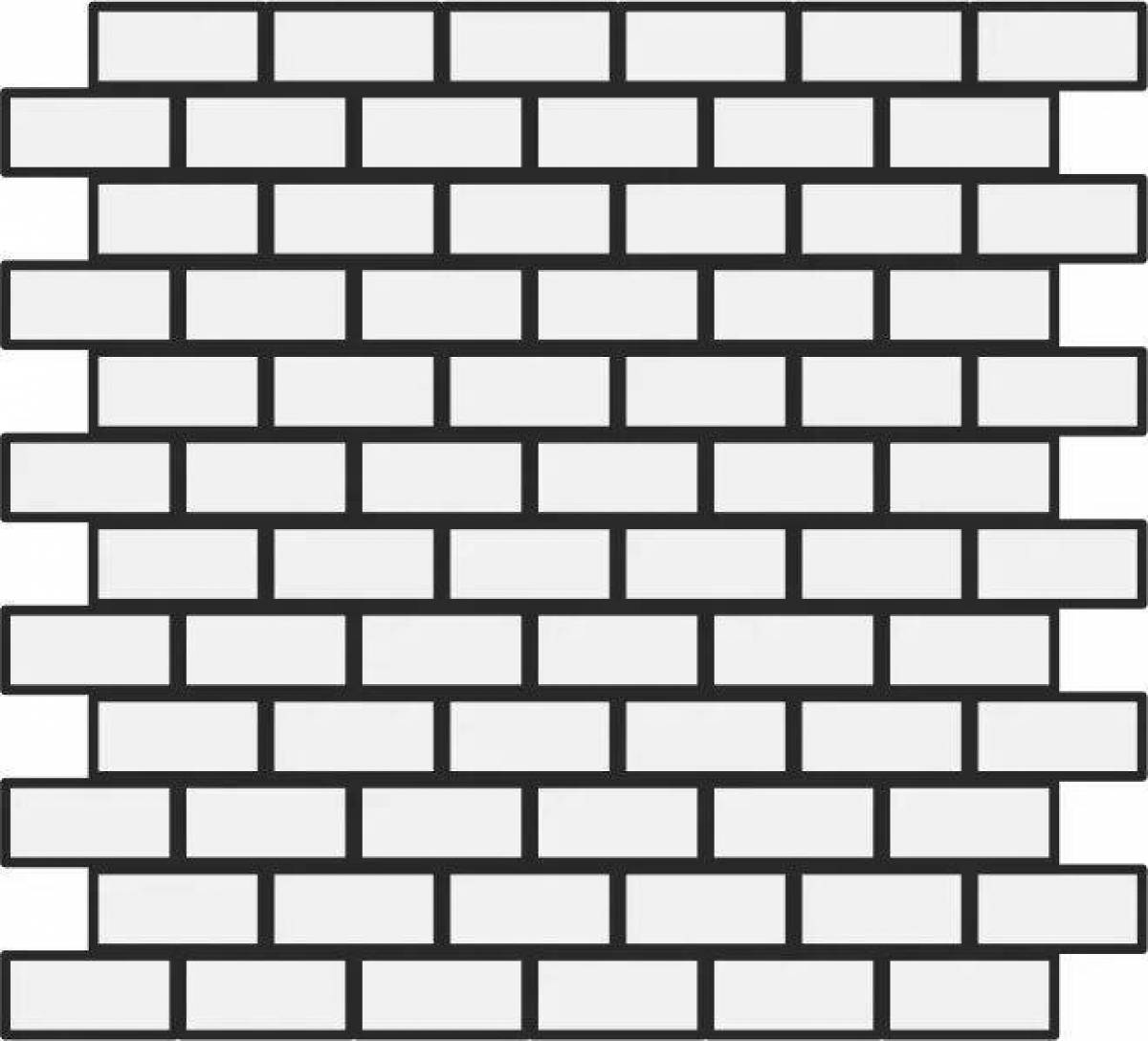Intricate brick wall coloring page
