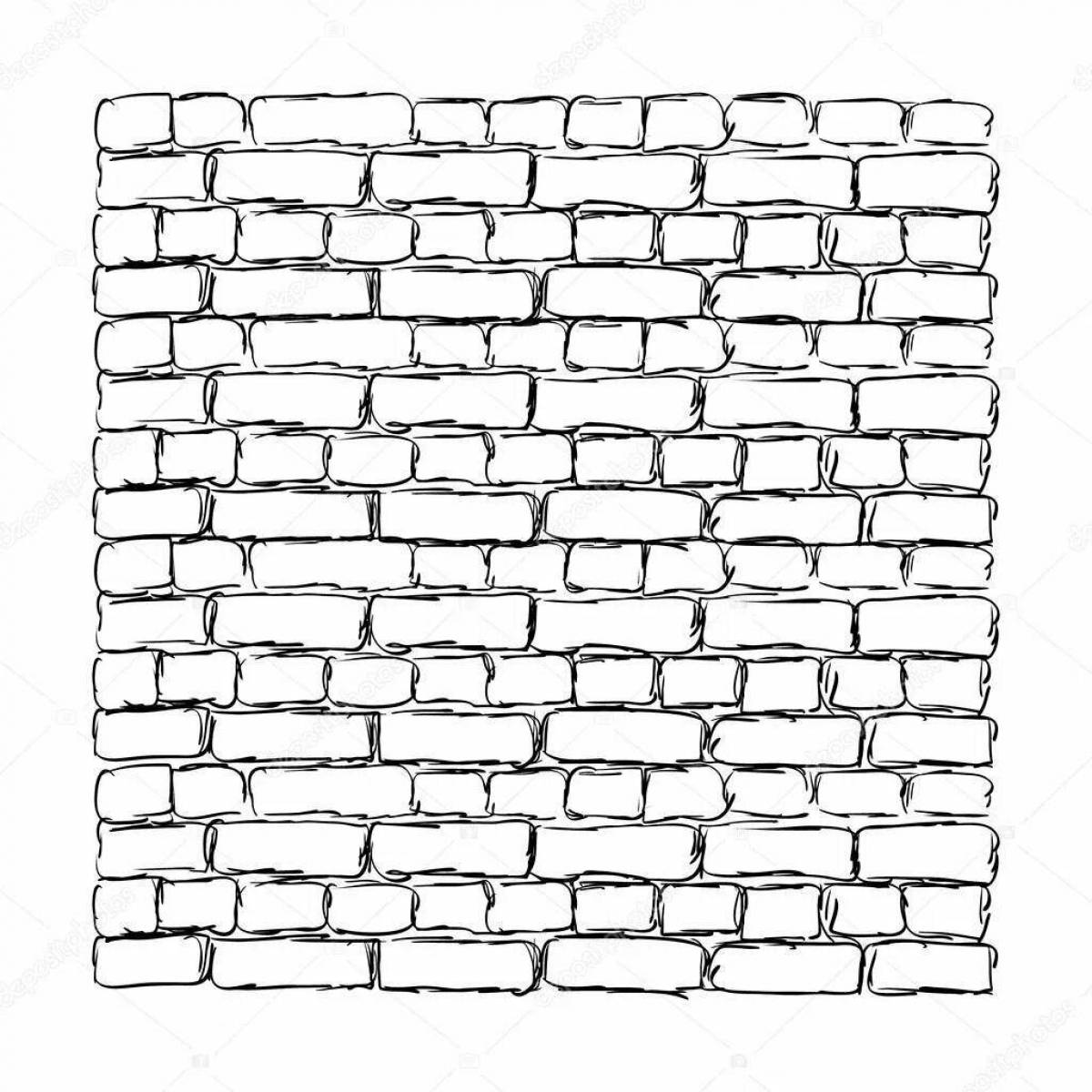 Adorable brick wall coloring page
