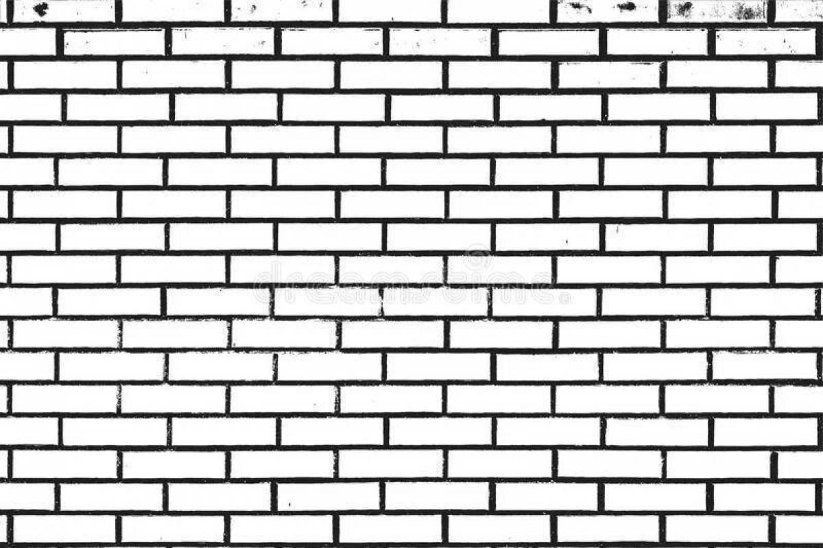 Gorgeous brick wall coloring page