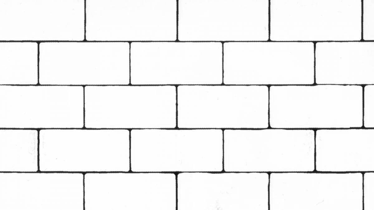 Exquisite brick wall coloring page
