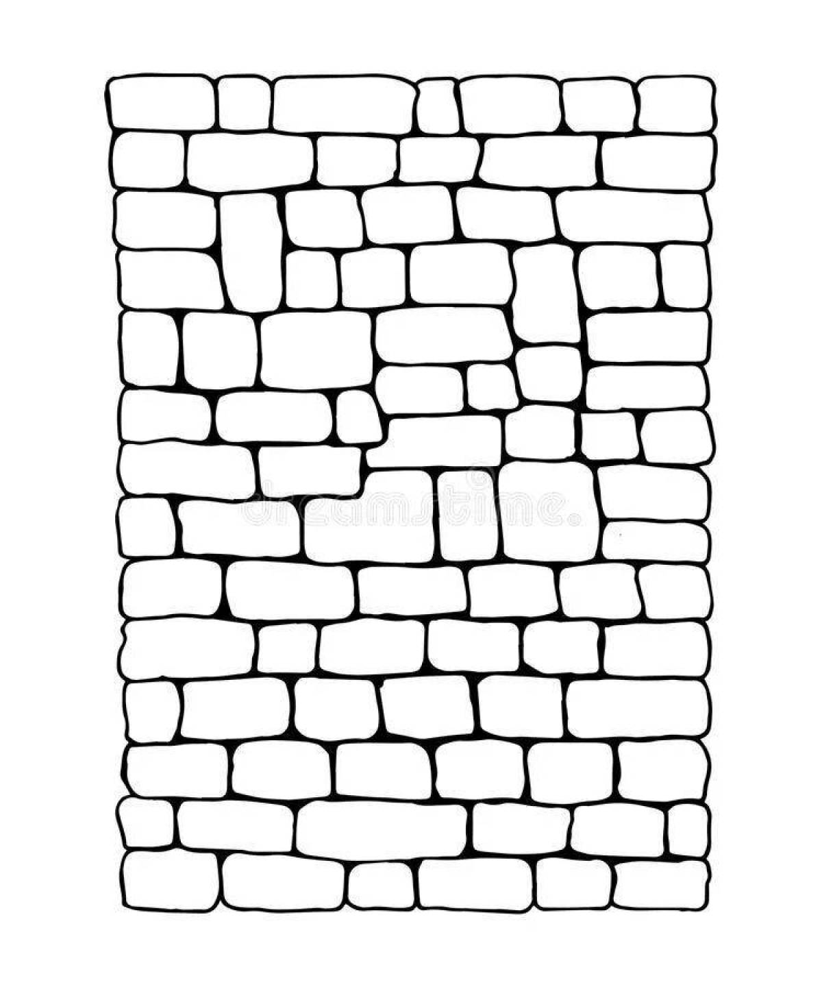Colored veined brick wall coloring book