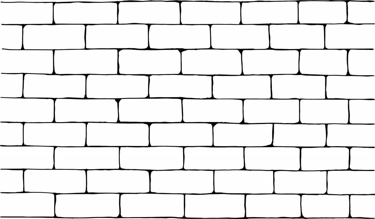 Color brick wall coloring page