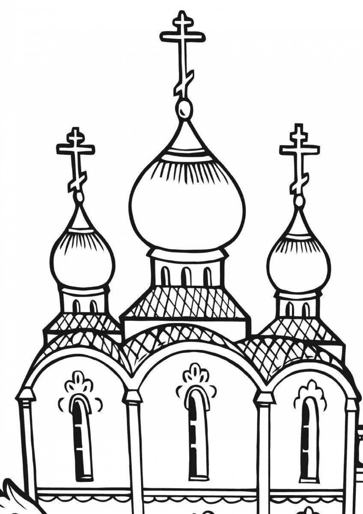 Adorable temple coloring page for kids