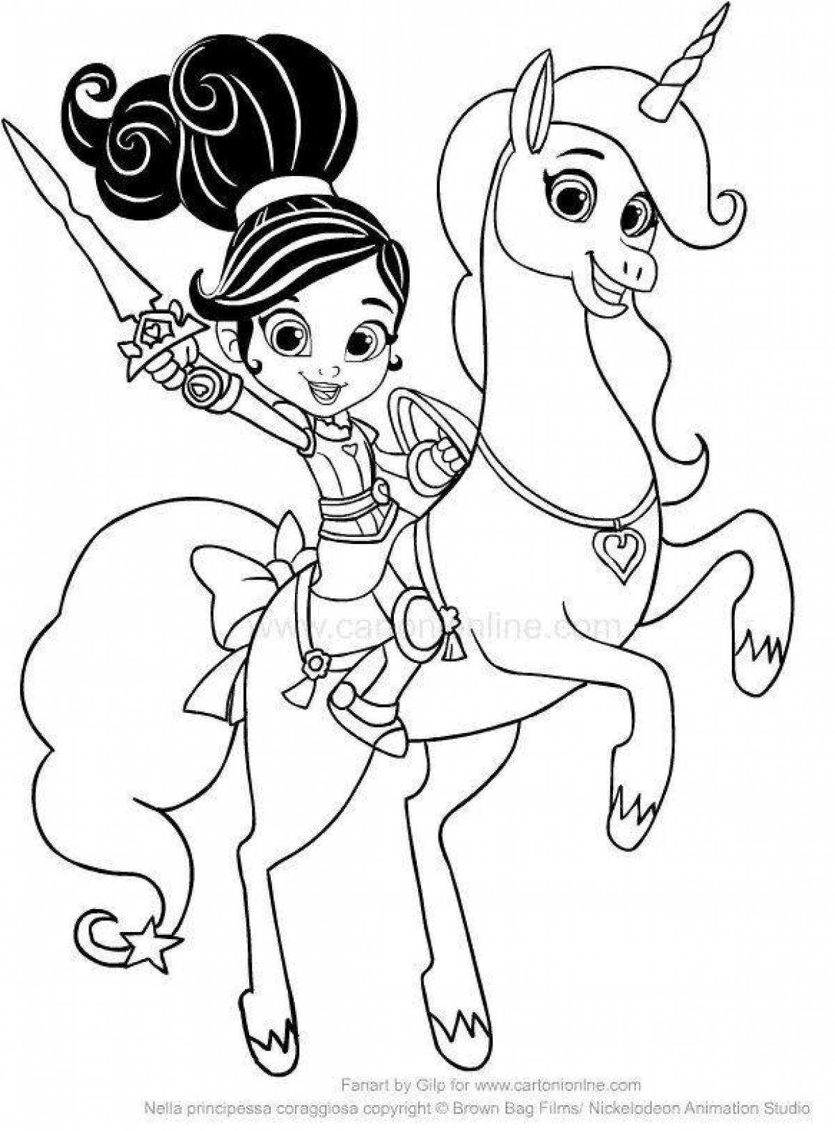 Princess unicorn coloring page