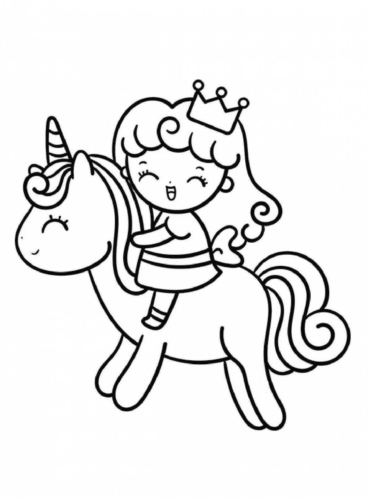 Deluxe coloring princess with unicorn