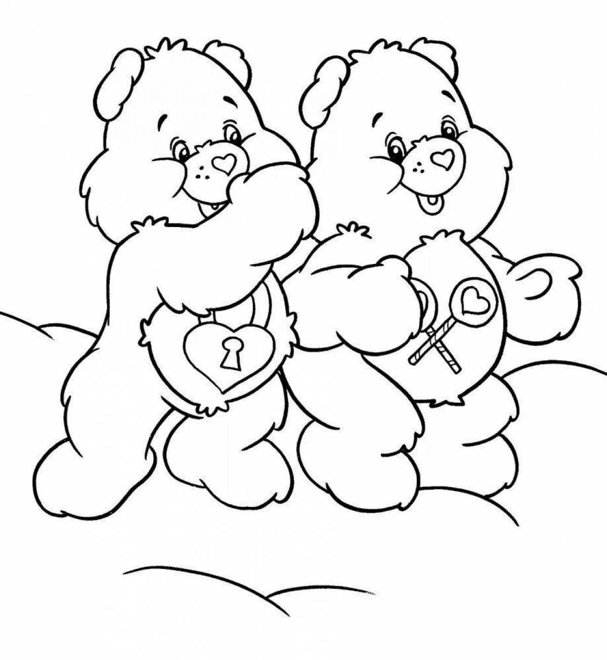 Playful coloring of two greedy teddy bears
