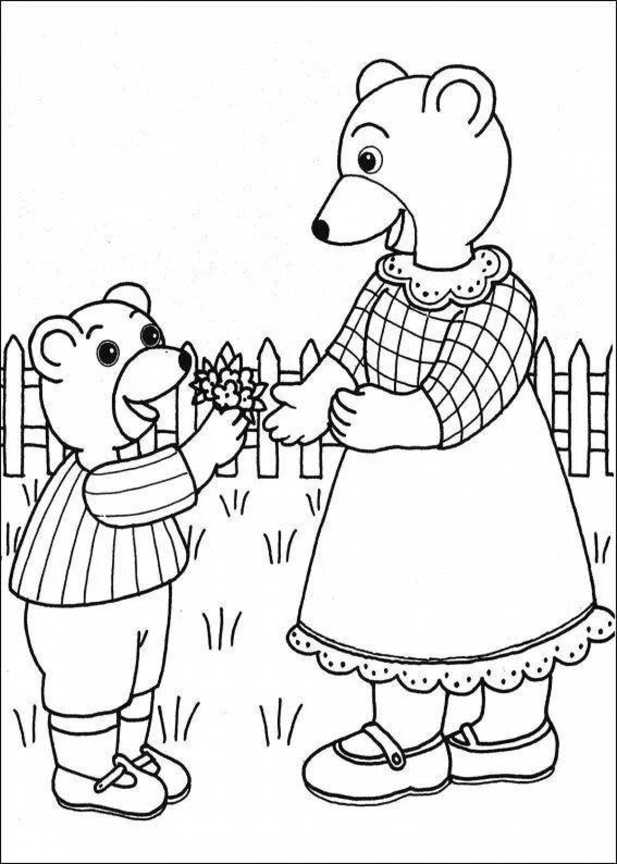 Two greedy teddy bears cute coloring book