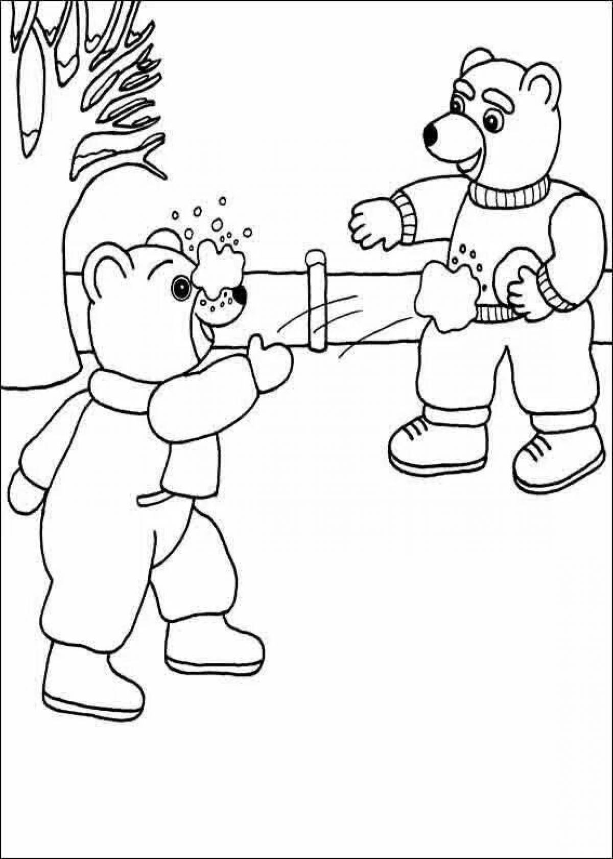 Two greedy teddy bears live coloring