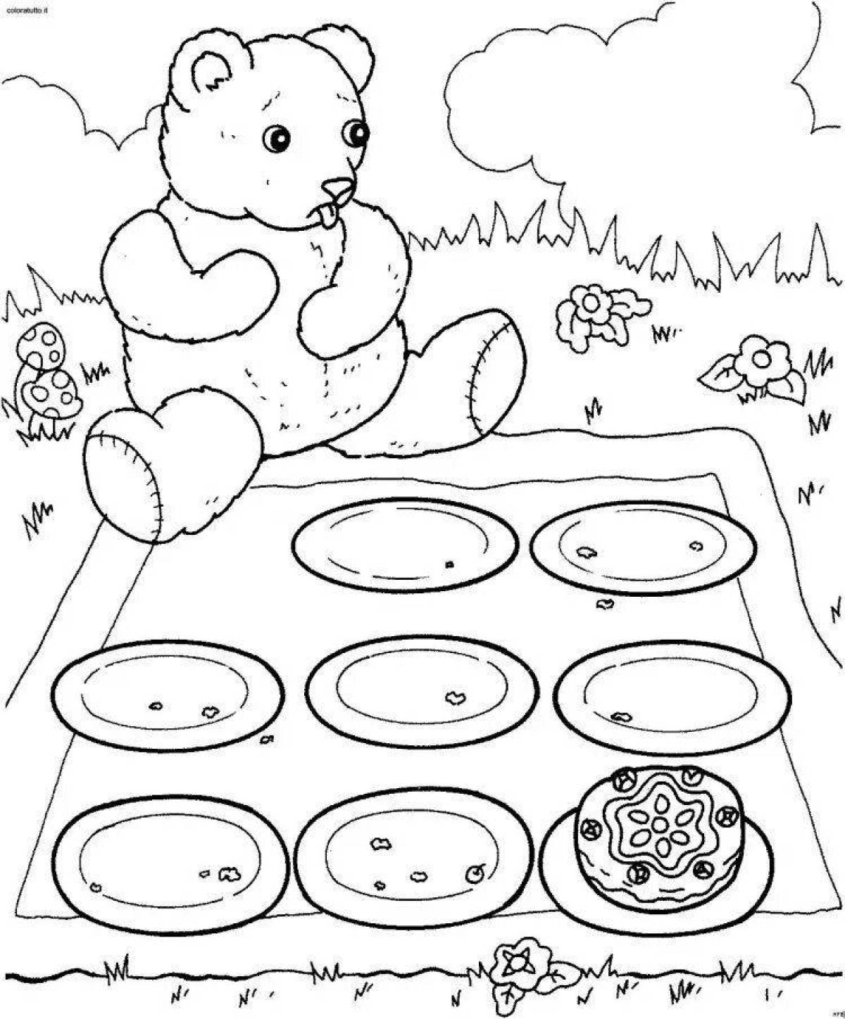 Two greedy teddy bears bubble coloring