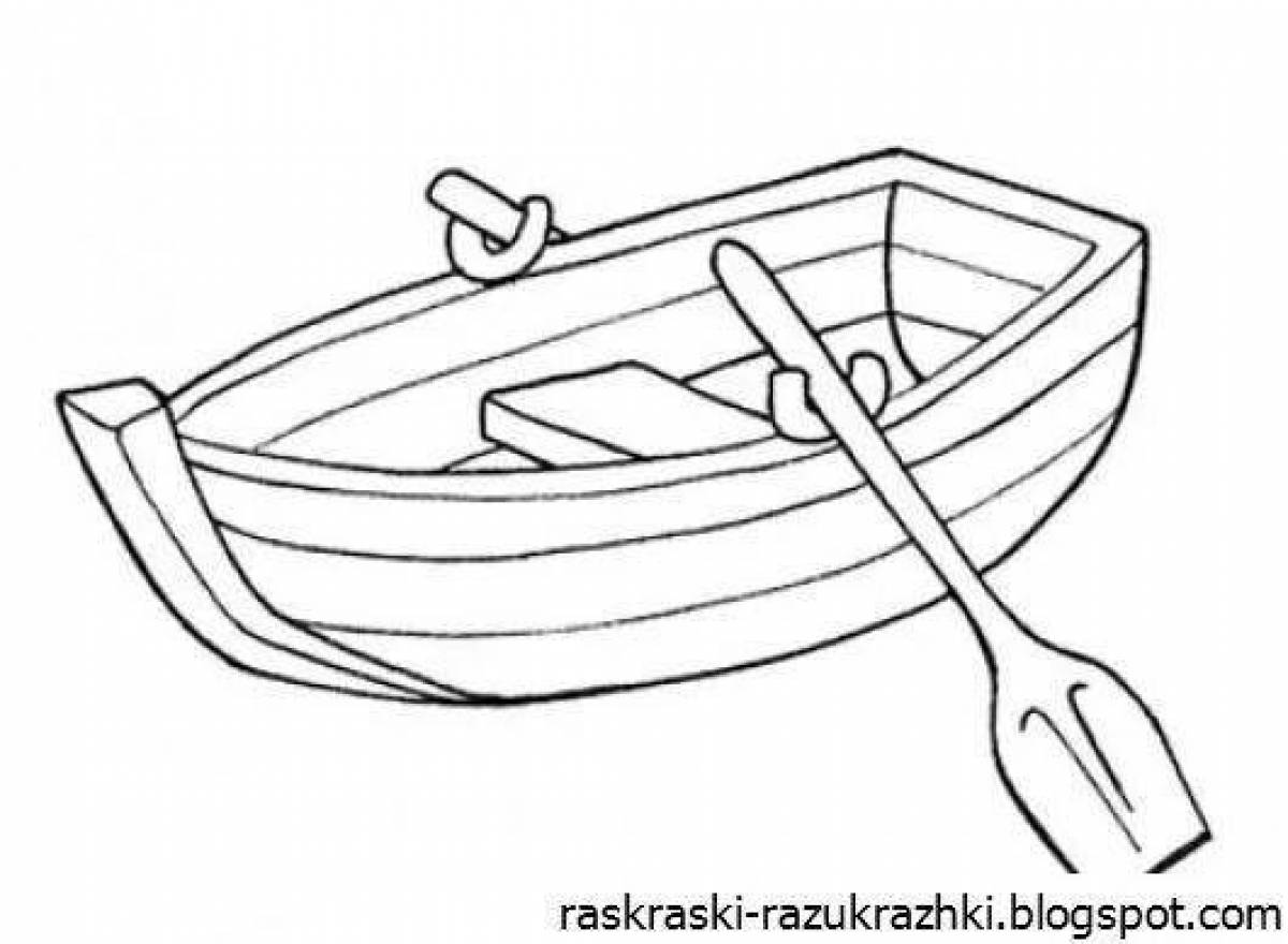 Shiny boat coloring page for kids