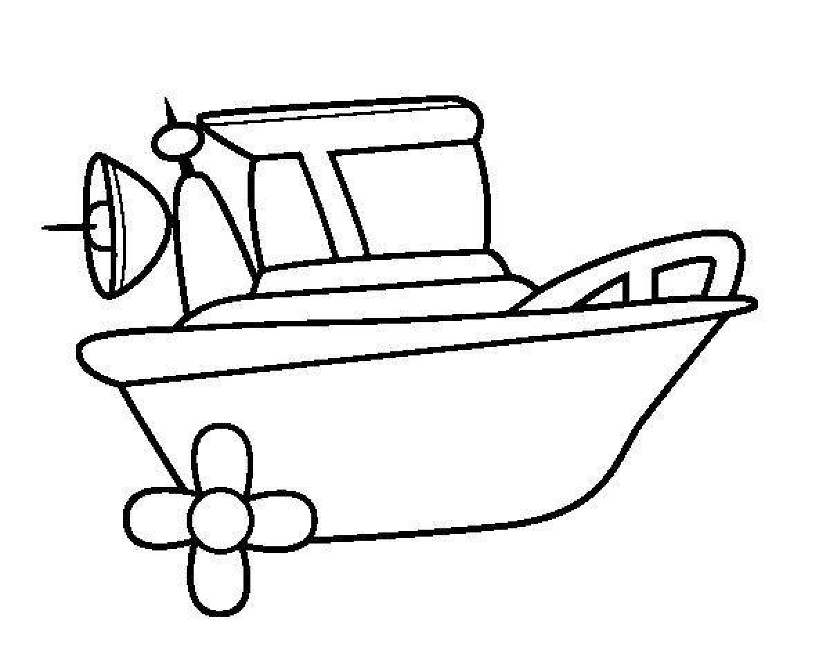 Outstanding boat coloring page for kids