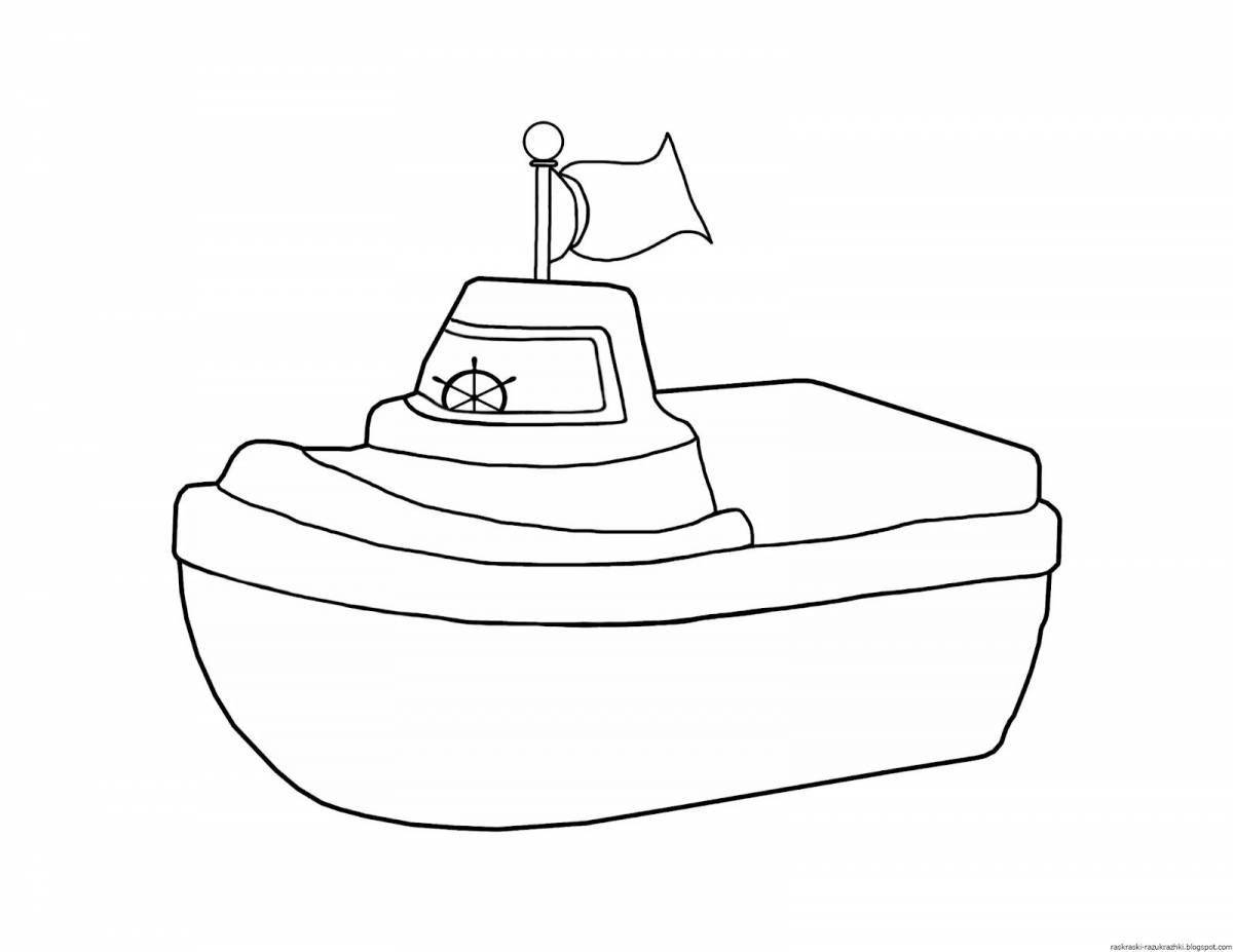 Sweet boat coloring page for kids