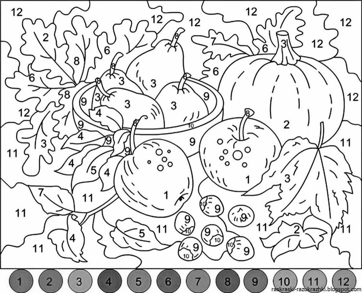 Color-joyful free by numbers coloring page