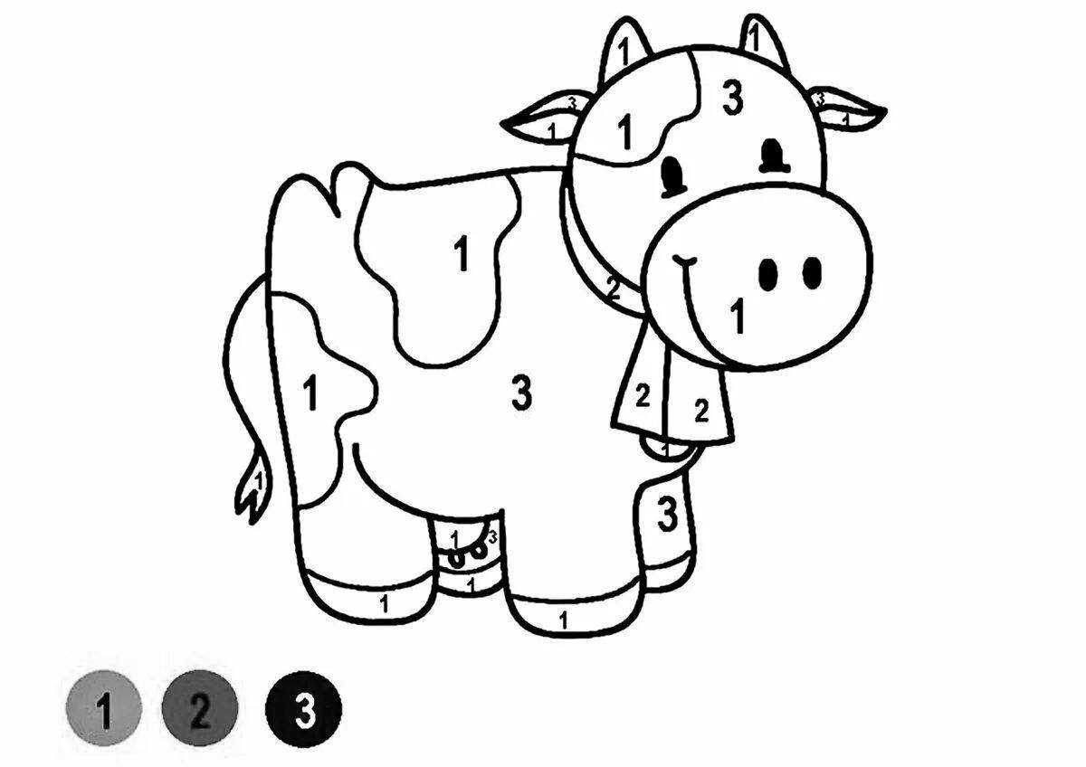 Fun number coloring for toddlers