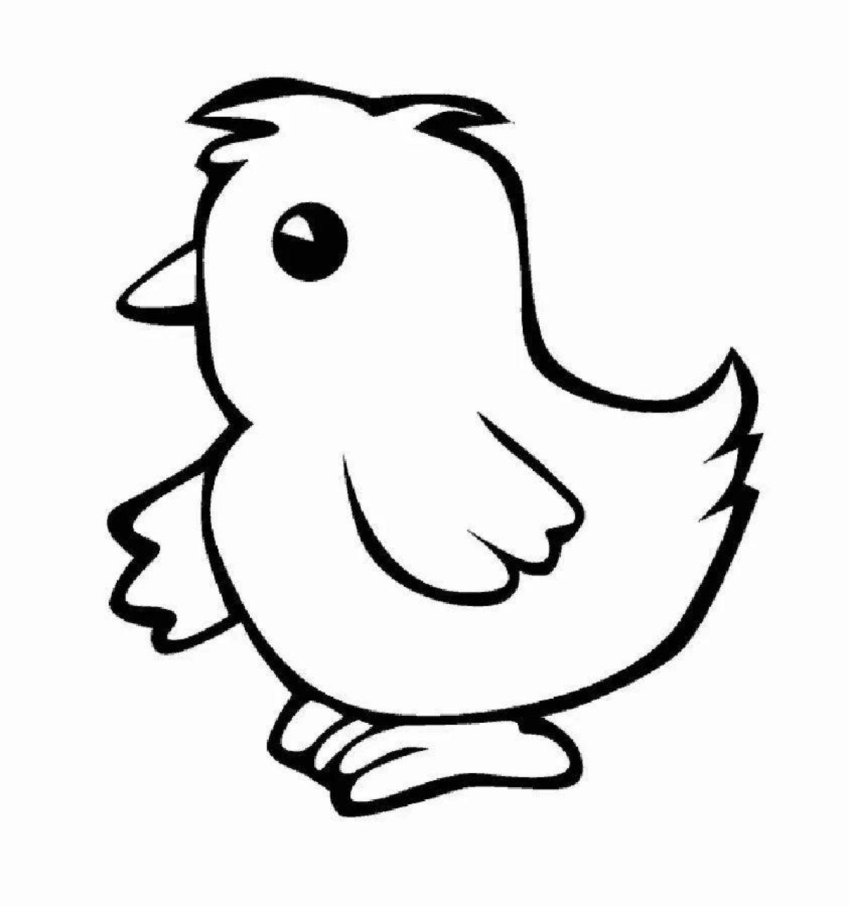 Coloring page happy chick for kids