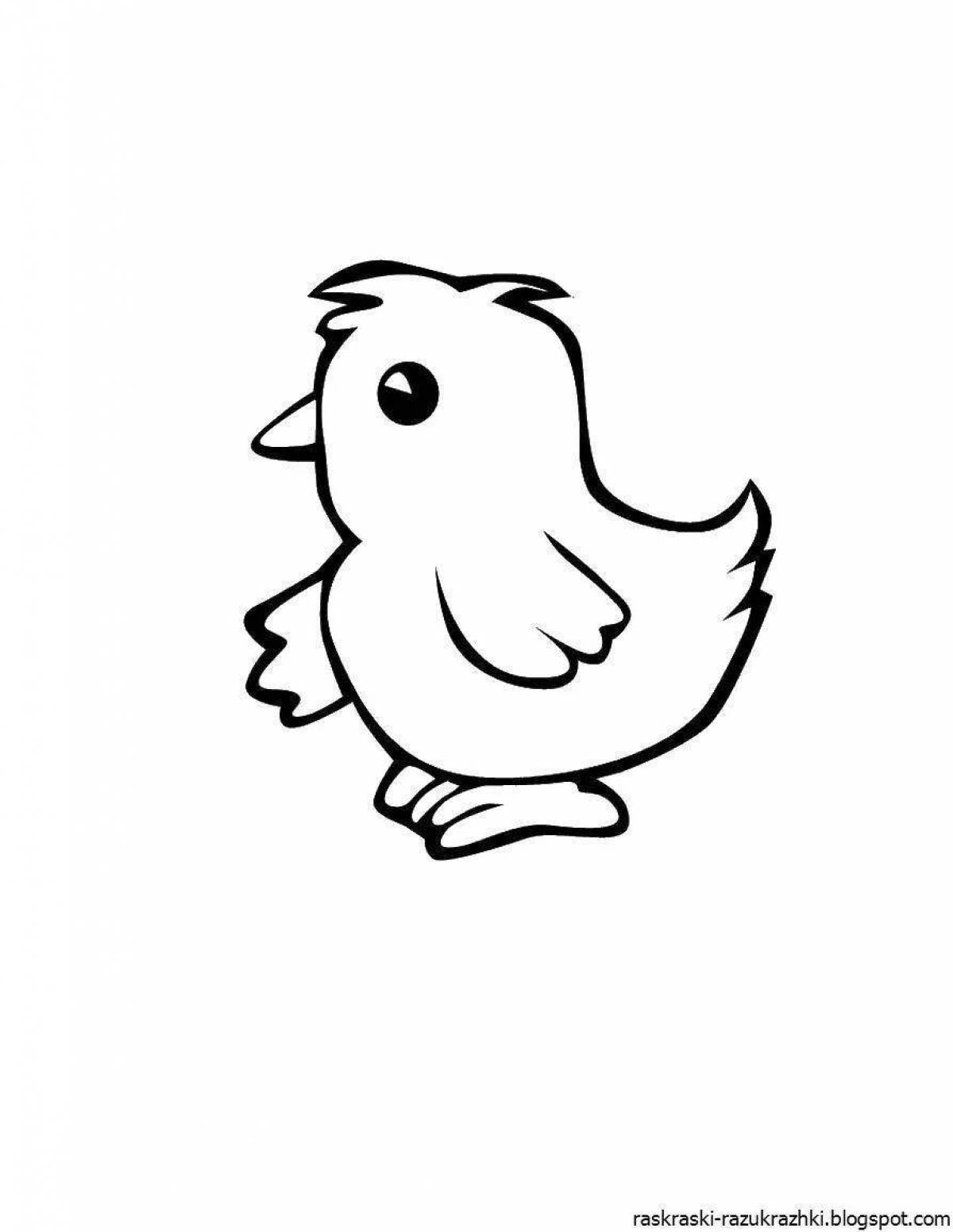 Cute chick coloring page for kids