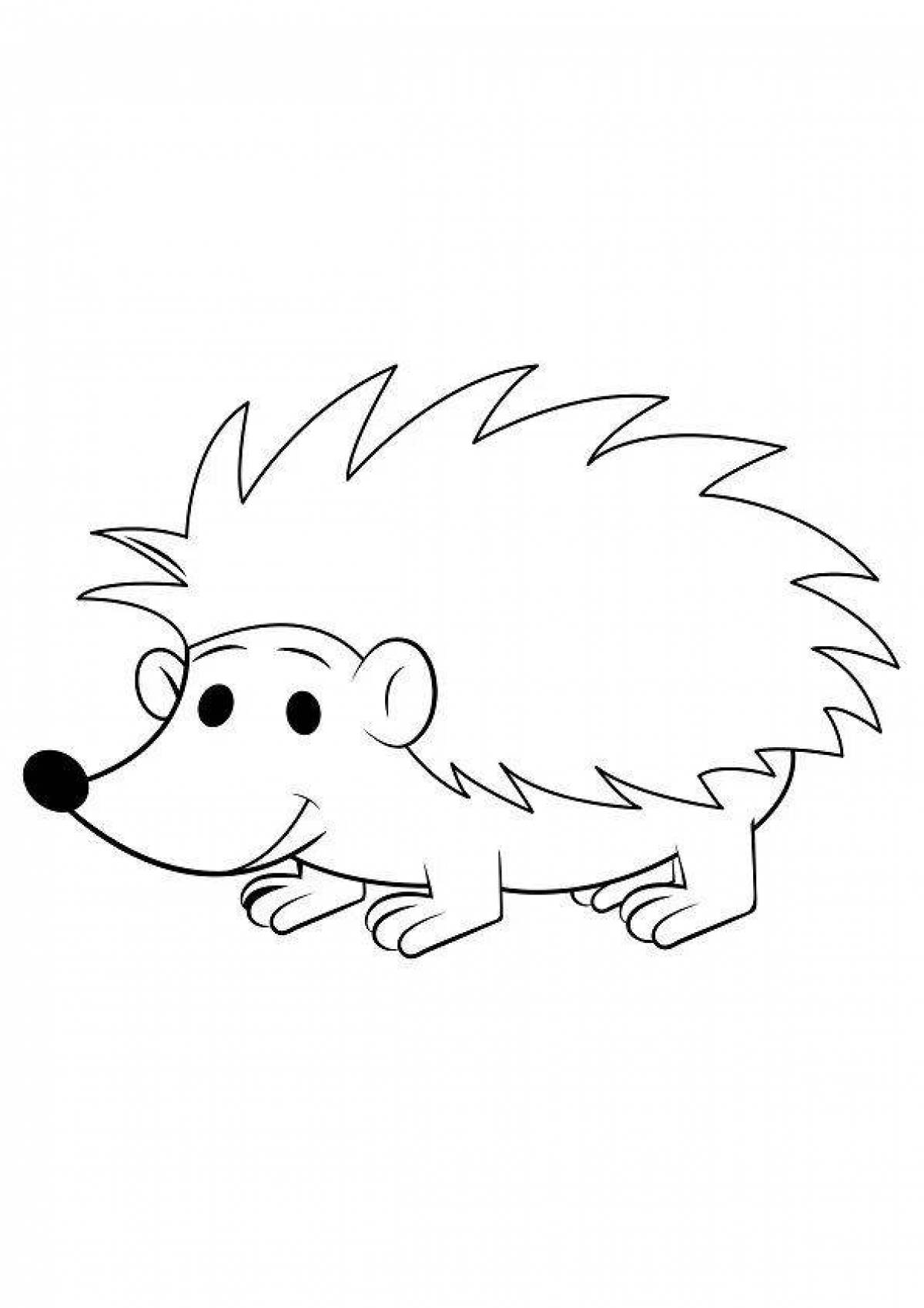 Fancy coloring hedgehog for kids