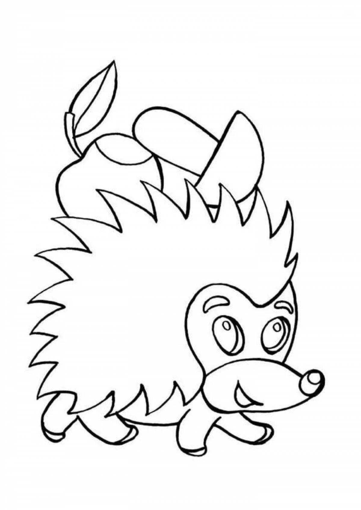 Hedgehog coloring pages with color explosion for kids