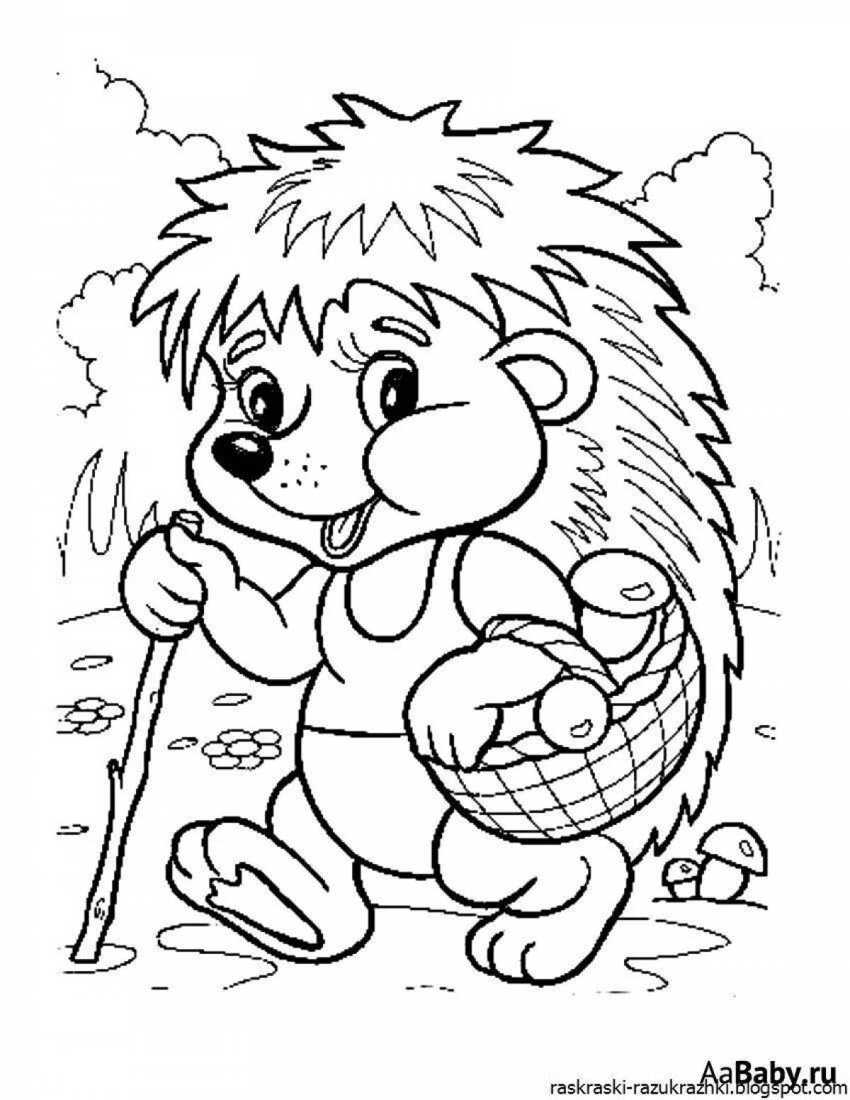 Color-overload hedgehog coloring page для детей