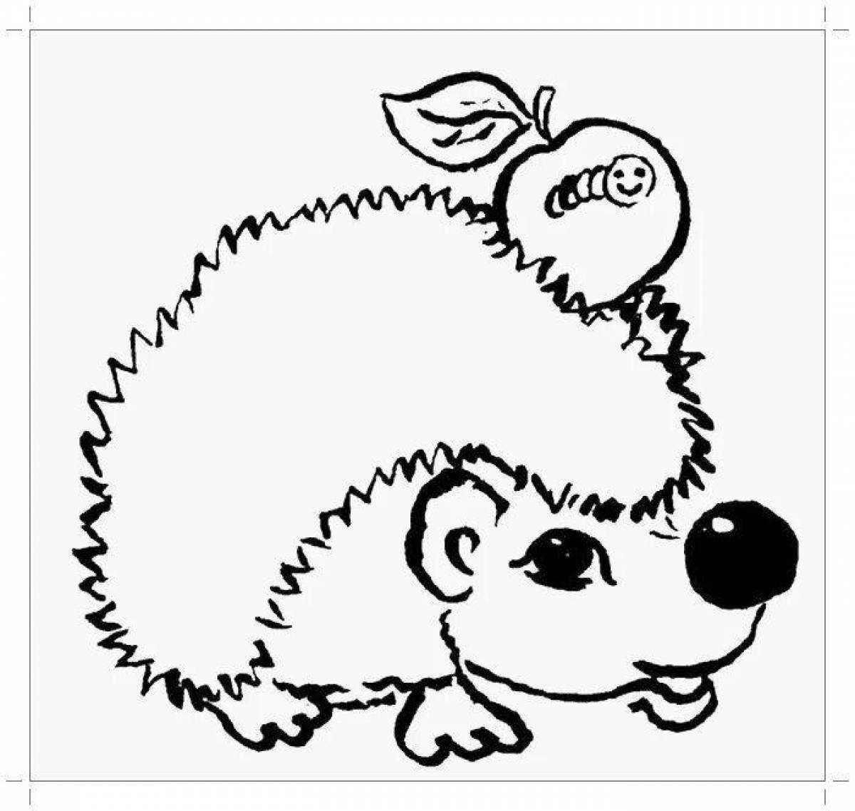 Hedgehog coloring book for kids