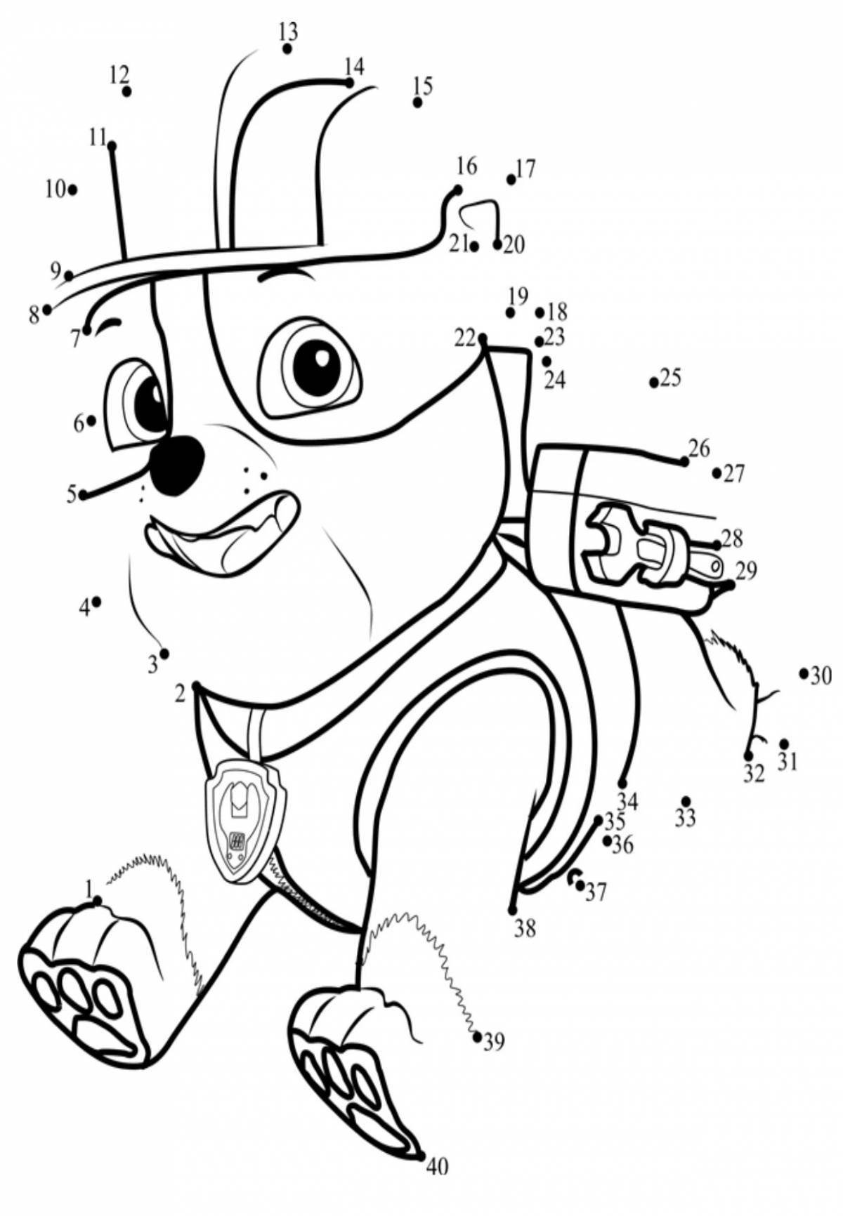 Развлекательная раскраска щенячий патруль по номерам