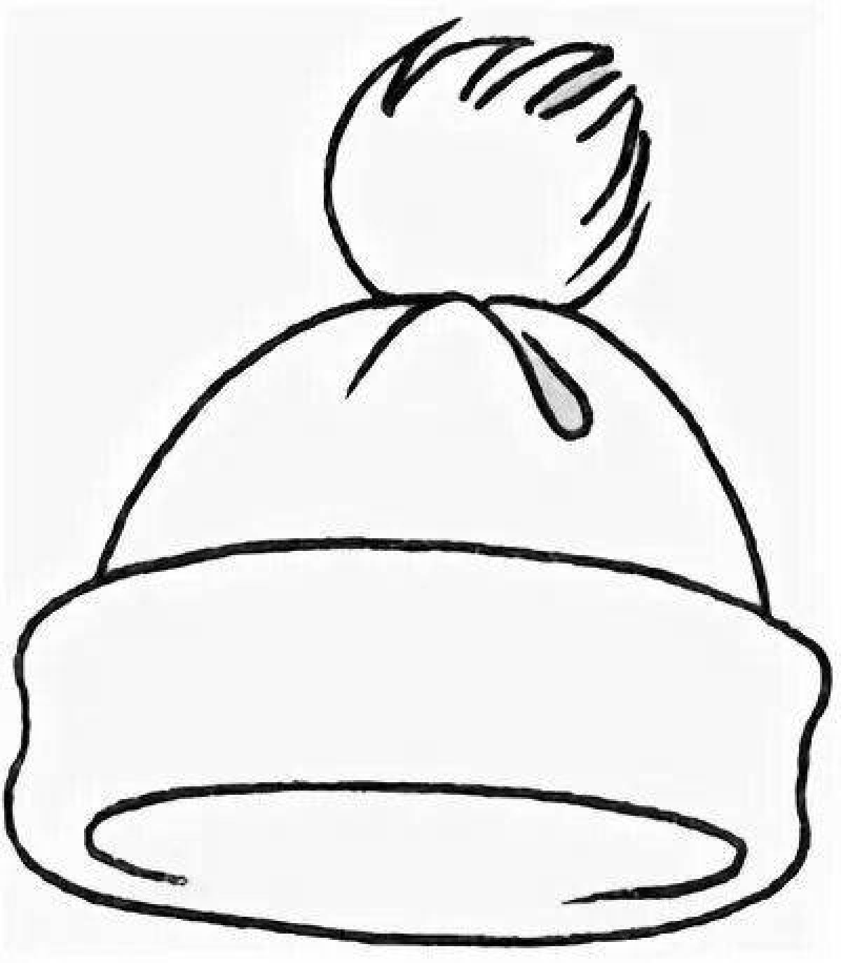 Festive winter hat coloring book for kids