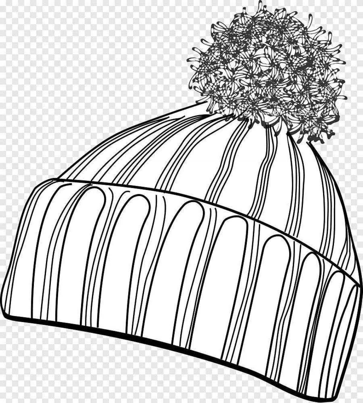 Очаровательная зимняя шапка-раскраска для детей