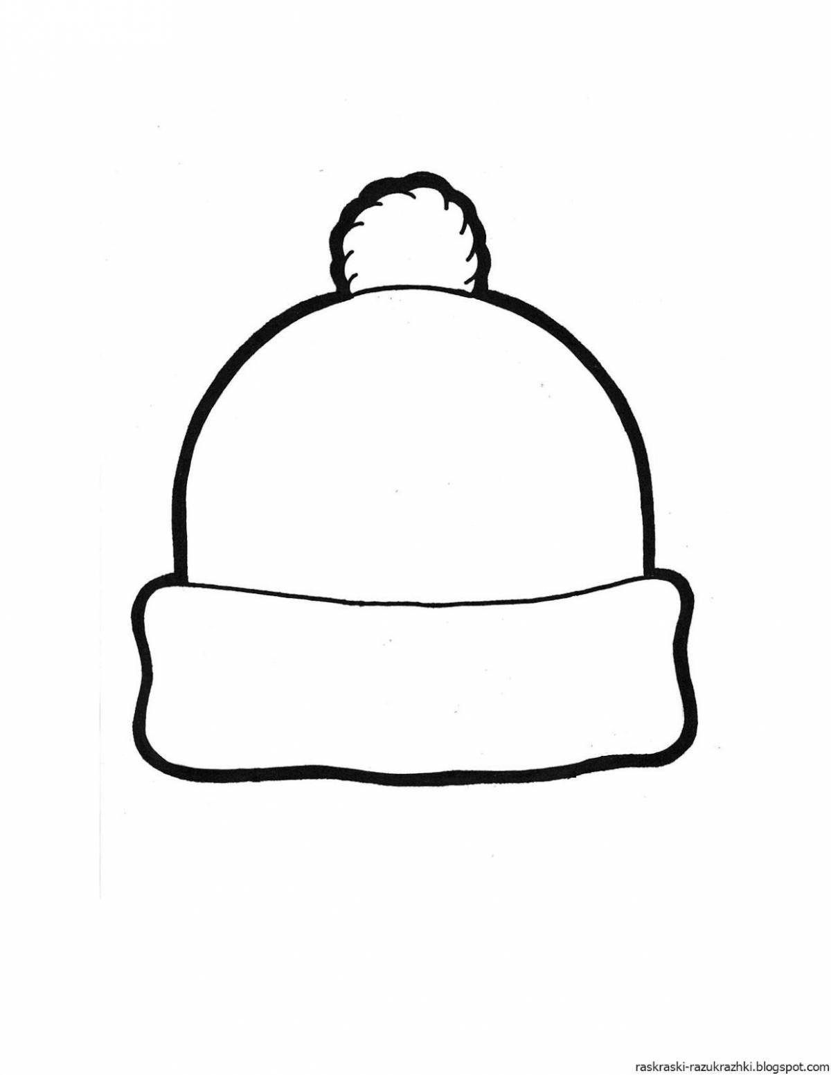 Раскраска волшебная зимняя шапка для детей