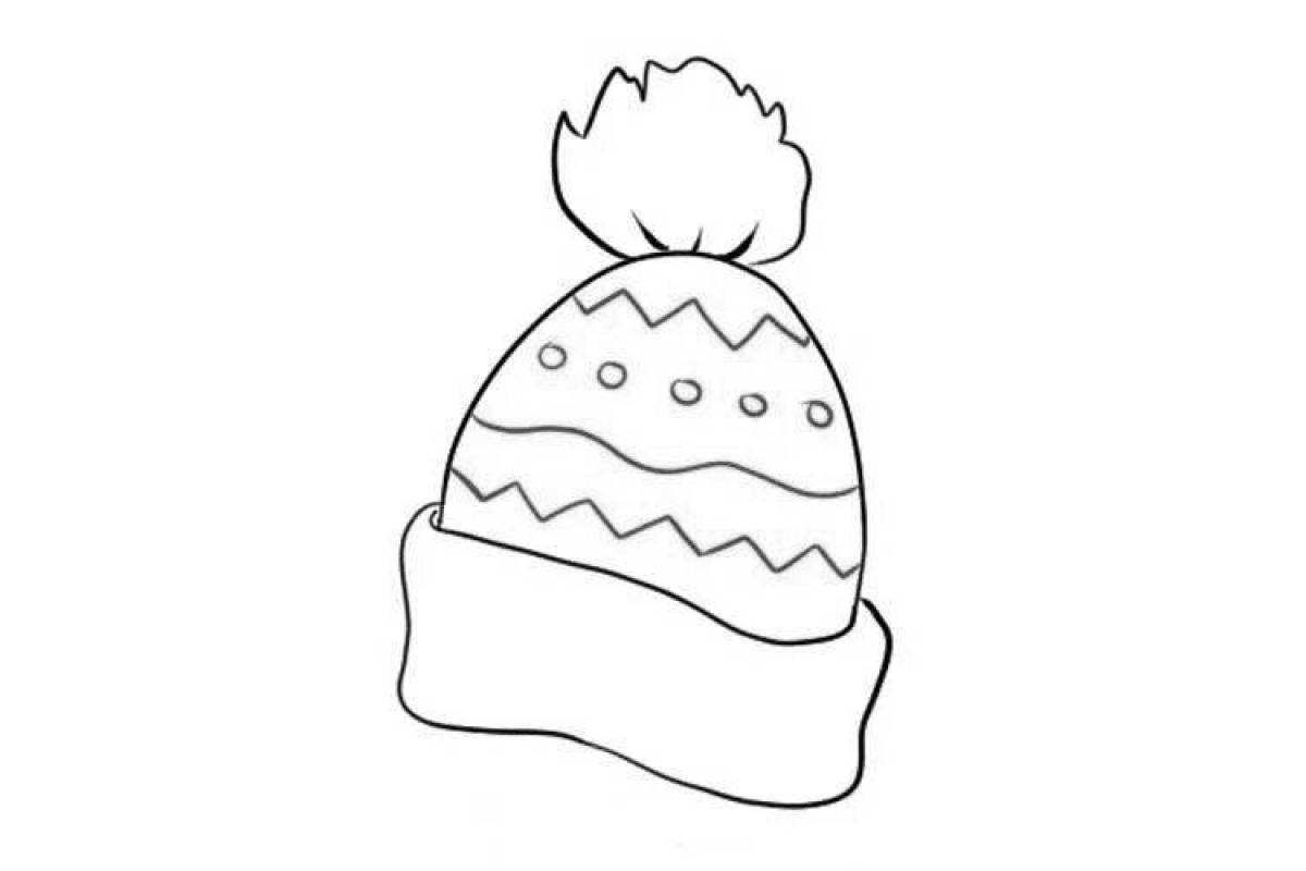 Смелая зимняя шапка раскраска для детей