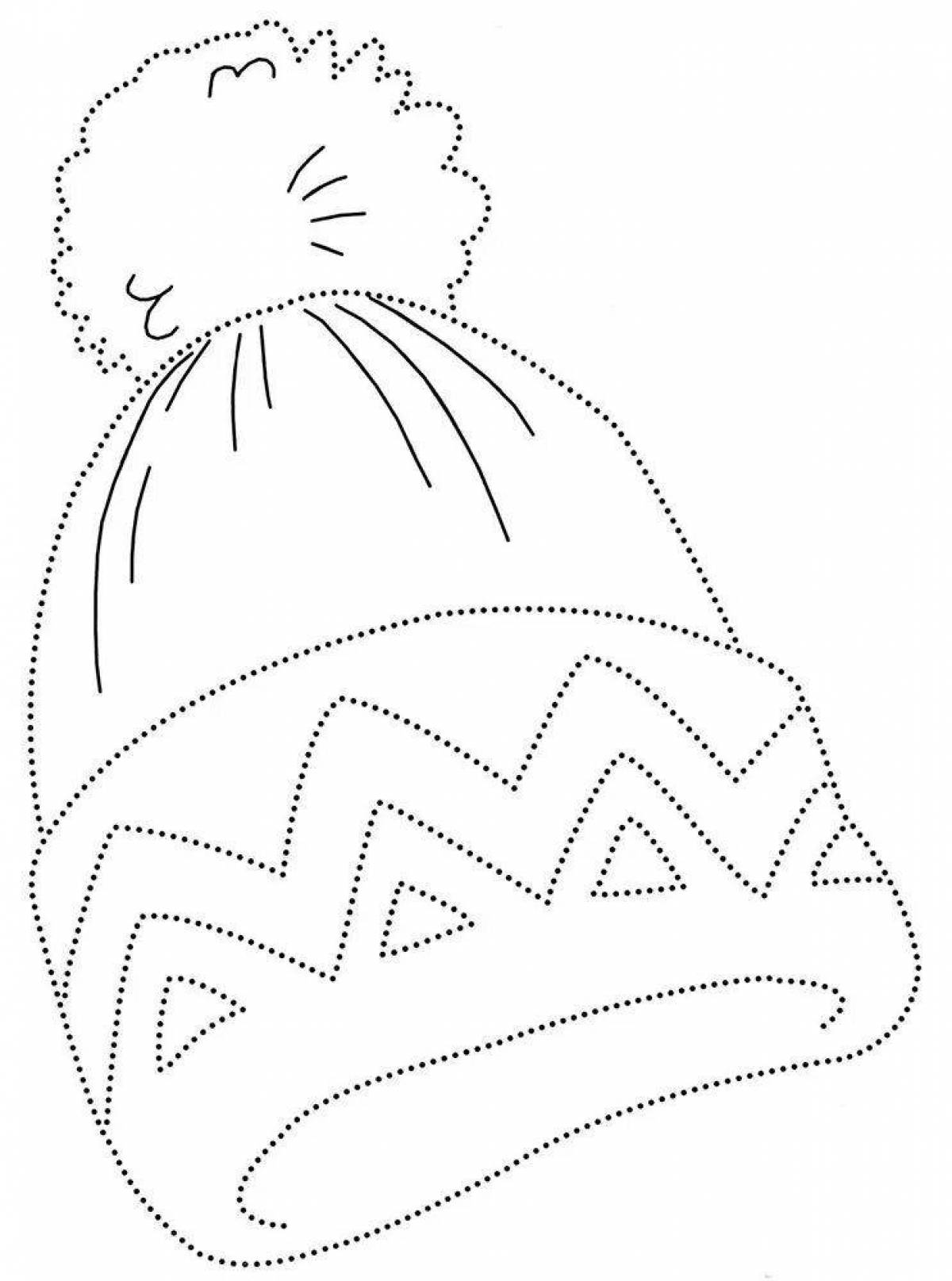 Whimsical winter hat coloring book for kids
