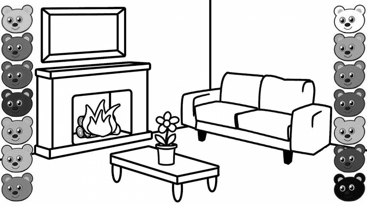 Coloring page attractive side furniture