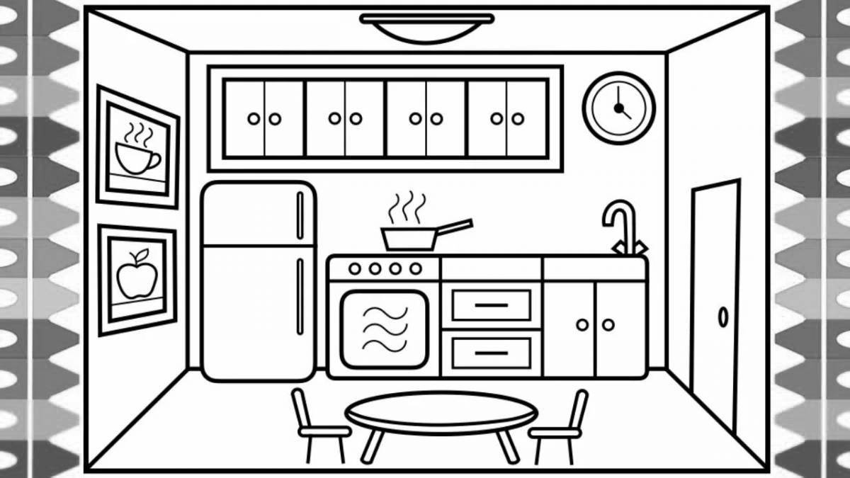 Shiny side furniture coloring page
