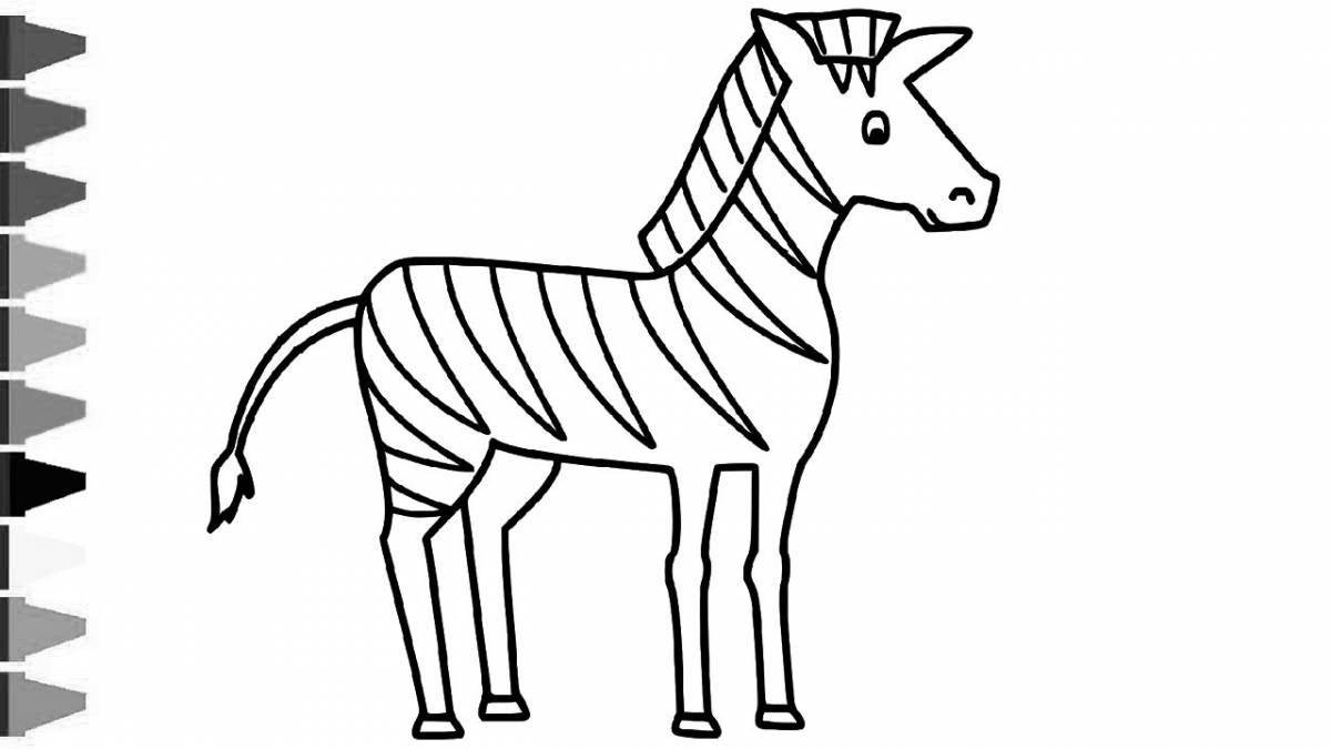 Cute zebra without stripes for kids