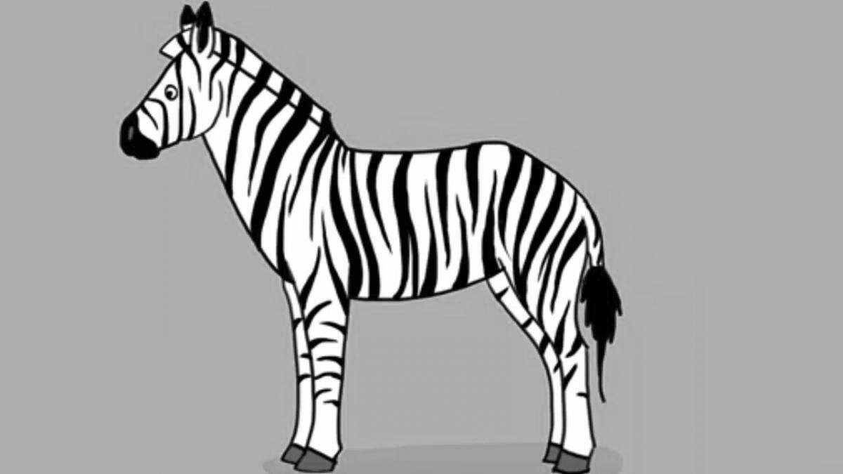 Impressive zebra without stripes for children